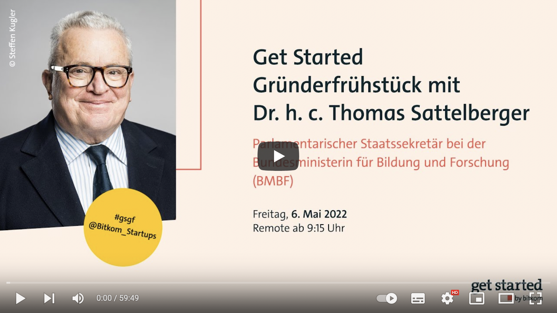 Screenshot Gründerfrühstück mit Thomas Sattelberger